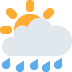 🌦 Soleil derrière un nuage de pluie Emoji Signification